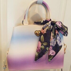 Betsey Johnson Shoulder Satchel With Scarf Muticolor With Gold Accent